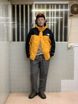 「meanswhile（ミーンズワイル）のアイテム（トップス）」を使った、naouさん（メンズ・182cm）の秋コーディネート