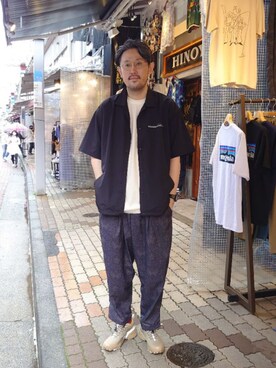 「and wander（アンドワンダー）のアイテム（スニーカー）」を使った、naouさん（メンズ・182cm）の春コーディネート
