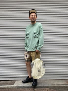 「and wander（アンドワンダー）のアイテム（バッグ）」を使った、naouさん（メンズ・182cm）の春コーディネート