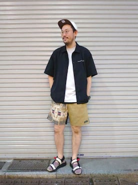 「MANASTASH（マナスタッシュ）のアイテム（シューズ）」を使った、naouさん（メンズ・182cm）の春コーディネート