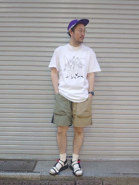 「MANASTASH（マナスタッシュ）のアイテム（シューズ）」を使った、naouさん（メンズ・182cm）の春コーディネート