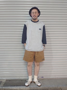 「MANASTASH（マナスタッシュ）のアイテム（レッグウェア）」を使った、naouさん（メンズ・182cm）の春コーディネート