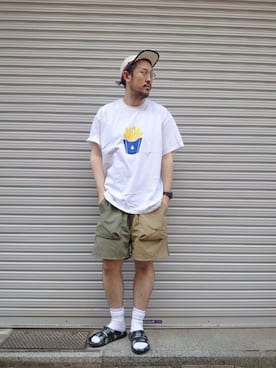 「MANASTASH（マナスタッシュ）のアイテム（レッグウェア）」を使った、naouさん（メンズ・182cm）の夏コーディネート