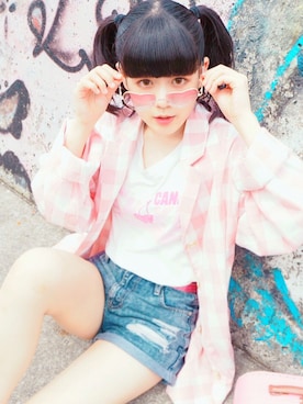 「Candy Stripper」｜「アイテム（その他）」を使った、星野にぁさん（レディース・155cm）の春コーディネート