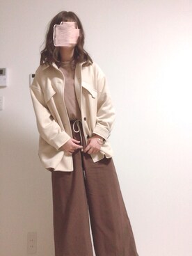 「ラテコーデ」｜「アイテム（ジャケット/アウター）」を使った、kaorunさん（レディース・160cm）の秋コーディネート