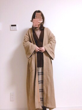 「ラテコーデ」｜「アイテム（ジャケット/アウター）」を使った、kaorunさん（レディース・160cm）の冬コーディネート