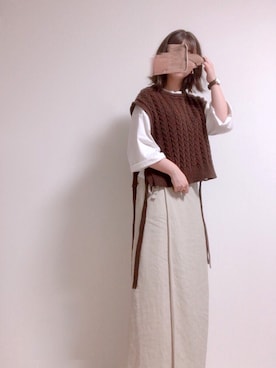 「アイテム（腕時計、ブラウン系）」を使った、kaorunさん（レディース・160cm）の秋コーディネート