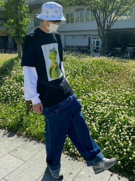 「whiteland」｜「アイテム（オールインワン・サロペット）」を使った、Maaakさん（メンズ・175cm）の春コーディネート