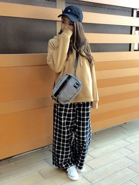 「anello（アネロ）のアイテム」を使った、Mieさん（レディース・153cm）の冬コーディネート