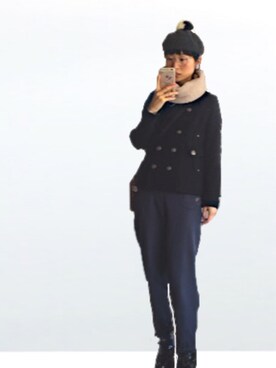 「AS as know as（エーエス アズノウアズ）のアイテム（ジャケット/アウター）」を使った、komunonさん（レディース・166cm）の冬コーディネート