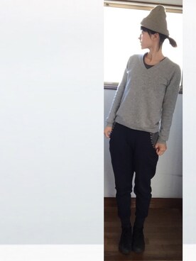 「お正月」｜「アイテム（ニットキャップ/ビーニー）」を使った、komunonさん（レディース・166cm）の冬コーディネート