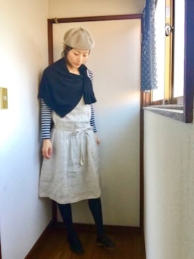「スプリングSENSEOFPLACE」｜「アイテム（ハンチング/ベレー帽）」を使った、komunonさん（レディース・166cm）の春コーディネート