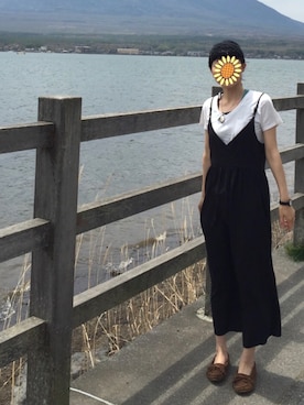 「Simplicite（サンプリシテ）のアイテム（オールインワン・サロペット）」を使った、komunonさん（レディース・166cm）の春コーディネート