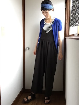「Simplicite（サンプリシテ）のアイテム（オールインワン・サロペット）」を使った、komunonさん（レディース・166cm）の夏コーディネート
