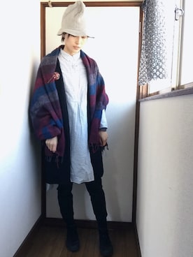 「R&D.M.Co OLDMAN’S TAILOR（オールドマンズテイラー）のアイテム（ワンピース/ドレス）」を使った、komunonさん（レディース・166cm）の秋コーディネート