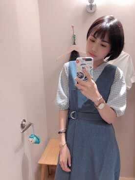 「Taiwan」｜「アイテム（サロペット/オーバーオール）」を使った、Sさん（レディース・163cm）の夏コーディネート