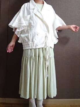 「sakishimatokyo（サキシマトーキョー）のアイテム（その他アウター）」を使った、やすは🌱さん（レディース・148cm）の夏コーディネート