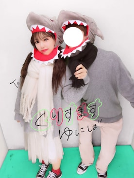 「SPINNS（スピンズ）のアイテム（マフラー）」を使った、こはるさん（レディース・153cm）の冬コーディネート