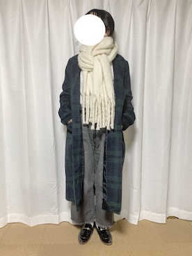 「SPINNS（スピンズ）のアイテム（マフラー）」を使った、こはるさん（レディース・153cm）の冬コーディネート