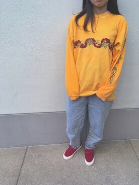 「やっぱりストリートが好き」｜「アイテム（スリッポン）」を使った、沙耶さん（レディース・155cm）の秋コーディネート