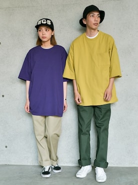 「Goodwear（グッドウェア）のGood wear グッドウェア SUPER BIGシルエット　ポケットTシャツ 2W7-2501（Tシャツ/カットソー）」を使った、WAIPERさん（メンズ・174cm）の春コーディネート