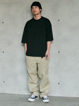「Goodwear（グッドウェア）のGood wear グッドウェア SUPER BIGシルエット　ポケットTシャツ 2W7-2501（Tシャツ/カットソー）」を使った、WAIPERさん（メンズ・177cm）の春コーディネート