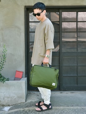 「Goodwear（グッドウェア）のGood wear グッドウェア SUPER BIGシルエット　ポケットTシャツ 2W7-2501（Tシャツ/カットソー）」を使った、WAIPERさん（メンズ・174cm）の春コーディネート