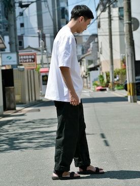 「Goodwear（グッドウェア）のGood wear グッドウェア SUPER BIGシルエット　ポケットTシャツ 2W7-2501（Tシャツ/カットソー）」を使った、WAIPERさん（メンズ・174cm）の春コーディネート