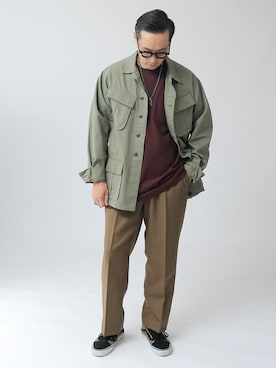 「WAIPER.inc（ワイパーインク）のアイテム（ミリタリージャケット）」を使った、WAIPERさん（メンズ・174cm）の夏コーディネート