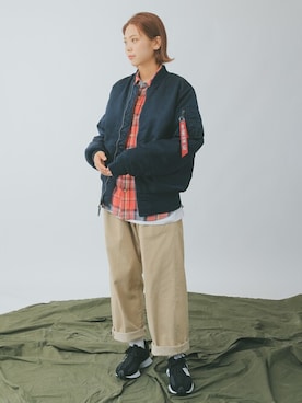 Ma 1を使った チェックシャツ のレディースコーディネート一覧 Wear