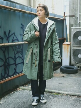 「WAIPER.inc（ワイパーインク）のアイテム（モッズコート）」を使った、WAIPERさん（レディース・166cm）の秋コーディネート