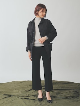 「GUコーデ」｜「アイテム（ミリタリージャケット）」を使った、WAIPERさん（レディース・166cm）の冬コーディネート