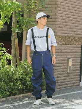実物 新品 デッドストック フランス軍 Dog Trainer サスペンダー付きパンツを使ったメンズ人気ファッションコーディネート Wear