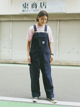 「Carhartt（カーハート）のアイテム（オールインワン・サロペット）」を使った、WAIPERさん（レディース・166cm）の夏コーディネート
