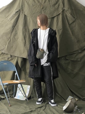 「アイテム（モッズコート）」を使った、WAIPERさん（レディース・166cm）の夏コーディネート