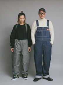 UNIVERSAL OVERALL×L.L.WOOD エプロン付き ローバックオーバーオール
