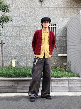 「レタードカーディガン」｜アキヲさん（メンズ・172cm）の秋コーディネート