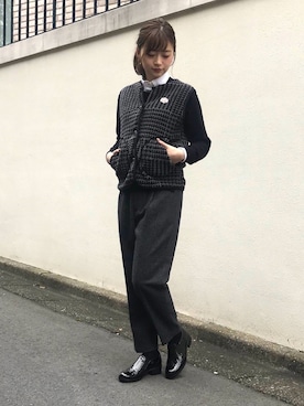 「Vincent et Mireille（バンソンエミレイユ）のアイテム」を使った、ST&DARD MADE. 中沢さん（レディース・160cm）の秋コーディネート