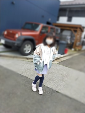 「PINKHUNT（ピンクハント）のアイテム（スカート）」を使った、swedchrさん（キッズ・130cm）の春コーディネート