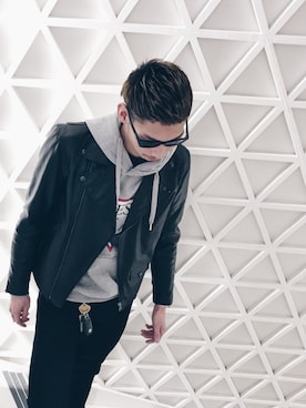 「Guess（ゲス）のアイテム（その他アウター）」を使った、Takuyaさん（メンズ・180cm）の冬コーディネート