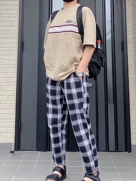 「コロナに負けない」｜「アイテム（サンダル）」を使った、烏龍茶さん（メンズ・170cm）の夏コーディネート