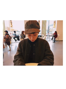 「Steven Alan（スティーブンアラン）のアイテム（キャップ）」を使った、HARUNAさん（レディース・169cm）の冬コーディネート