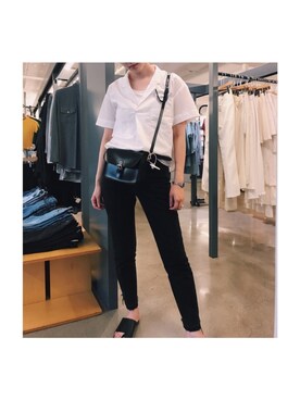 「EN ROUTE（アンルート）のアイテム（パンツ）」を使った、HARUNAさん（レディース・169cm）の夏コーディネート