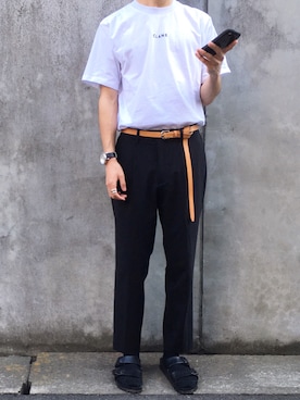 「Lui's（ルイス）のナローベルト（ベルト）」を使った、りょうたさん（メンズ・168cm）の夏コーディネート