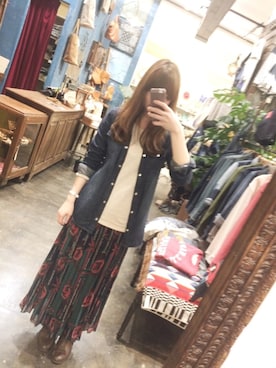 「B.L.U.E（ビーエルユーイー）のアイテム（ブーツ）」を使った、ぼんさん（レディース・157cm）の冬コーディネート