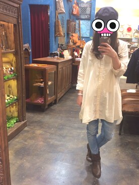 「B.L.U.E（ビーエルユーイー）のアイテム（ワンピース/ドレス）」を使った、ぼんさん（レディース・157cm）の春コーディネート
