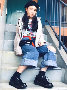 「mini（ミニ）のアイテム」を使った、美加さん（レディース・158cm）の春コーディネート