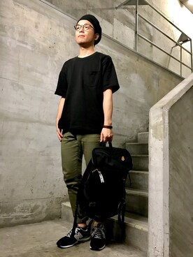 「仕事コーデ」｜「アイテム（ハンチング/ベレー帽）」を使った、TadahiroMurataさん（メンズ・178cm）の夏コーディネート