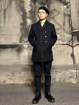 「マスタード」｜「アイテム（その他アウター）」を使った、TadahiroMurataさん（メンズ・178cm）の冬コーディネート