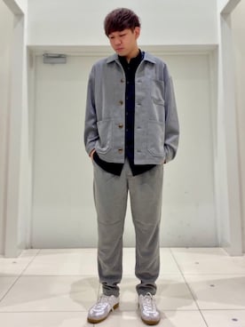 「ミントグリーン」｜「アイテム（カバーオール）」を使った、akiさん（メンズ・177cm）の夏コーディネート